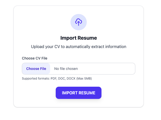 CV Analysis and Import